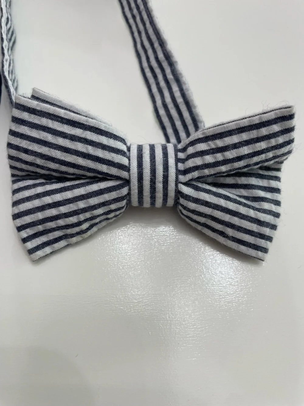 Kids Bow Ties, Seersucker and Coat of Arms, Navy and White